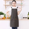 Thickened waterproof canvas apron, restaurant, bakery, kitchen, milk tea, coffee shop, garden work uniform, full-body apron with printed words Item Picture